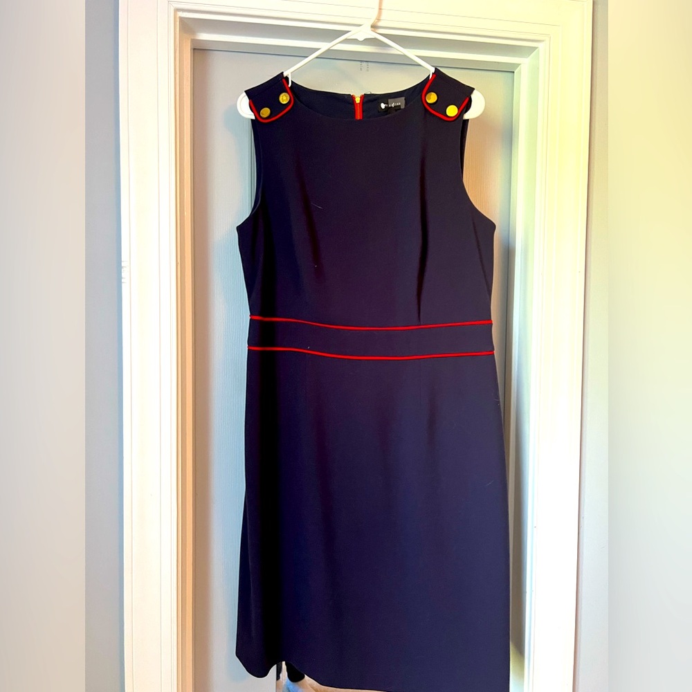 The Limited navy blue and red dress, EUC. Size 14.